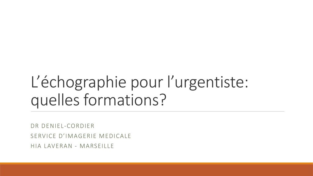 L Chographie Pour Lurgentiste Quelles Formations Ppt T L Charger